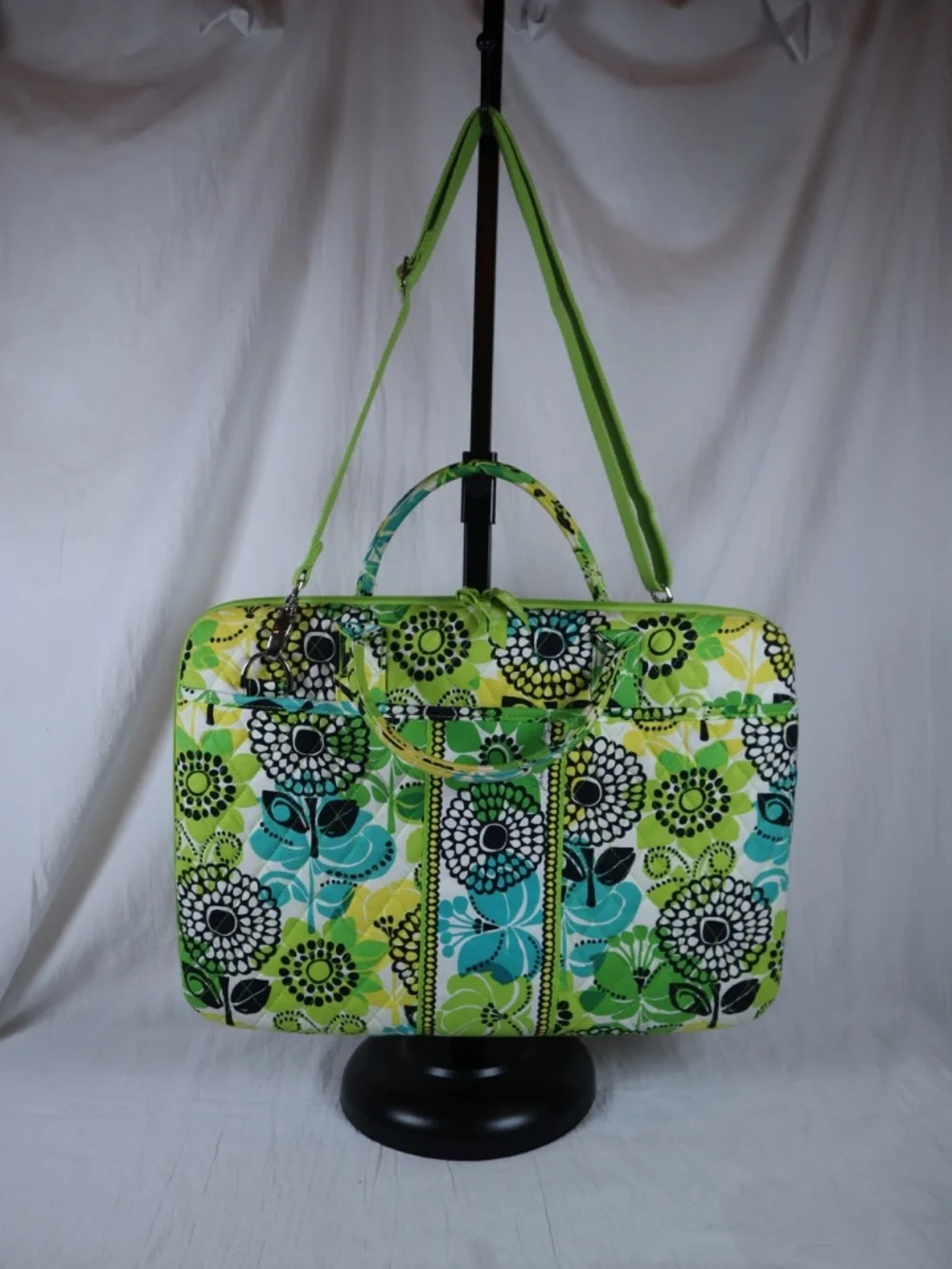 Retired Vera Bradley Limes Up Laptop Case with Carry Handles and Strap Padded
